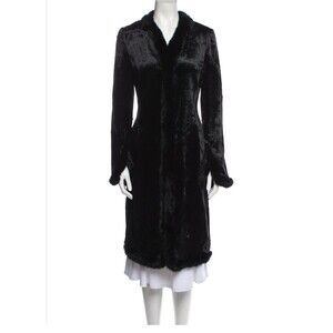 Max Studio Long Faux Fur Coat Sz S Style 1309h21 Resort Vtg Clueless Y2K